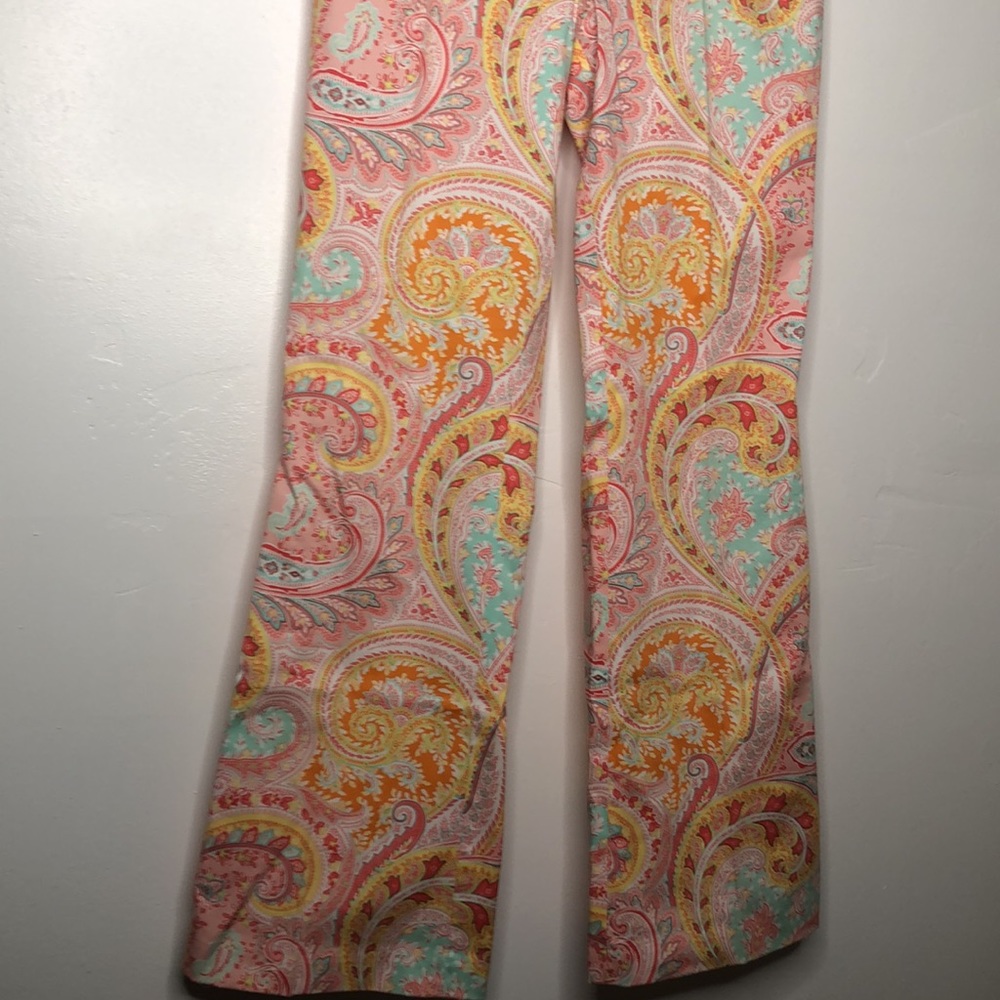 J. MCLaughlin casual paisley mid rise flare leg pants. Size 4 - Picture 3 of 14